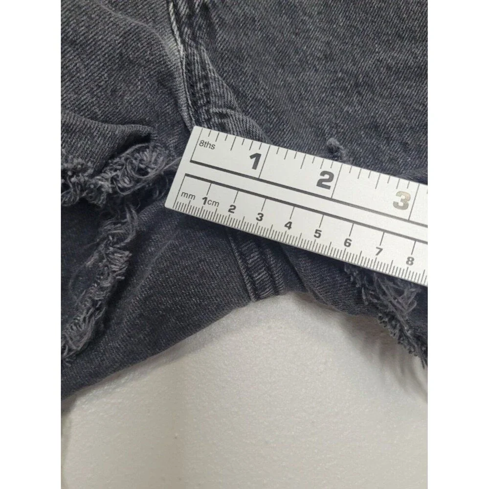 Levi's Women's 501 Original Shorts black raw hem button fly size 28